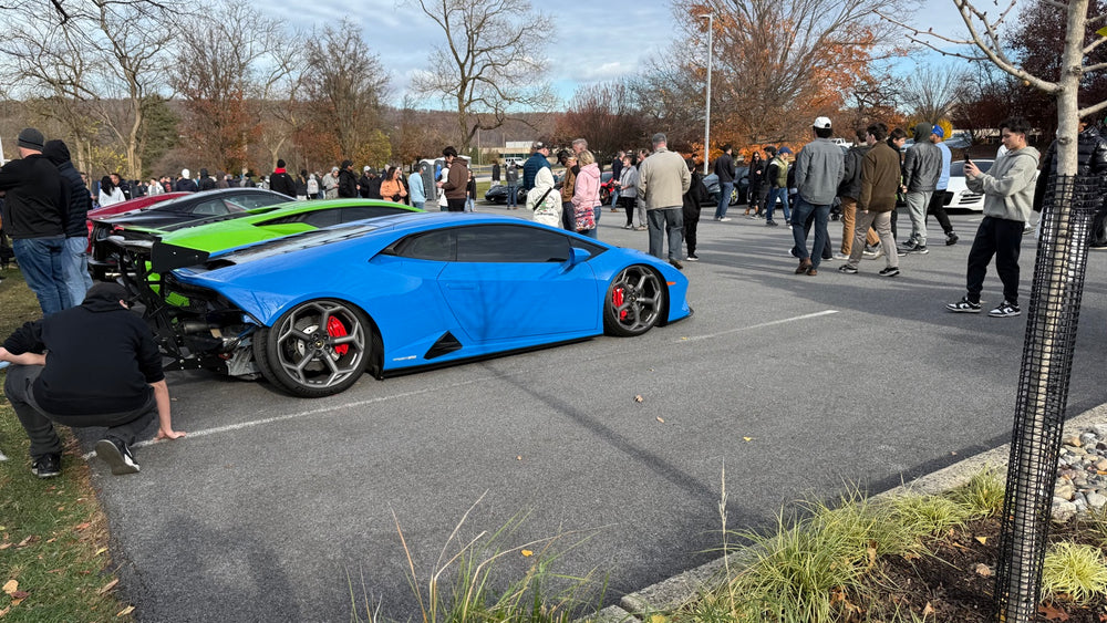 Supercars at an automotive meet
